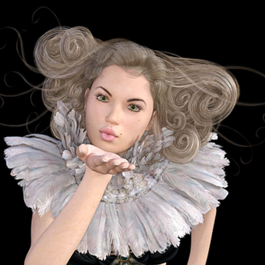 Fantasy Portrait Blowing Kiss