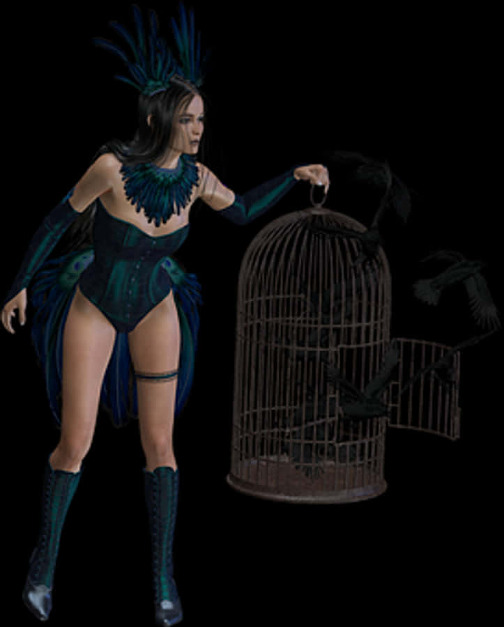 Mystical_ Crow_ Guardian_and_ Cage
