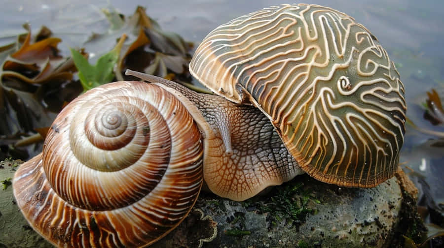 Volute Snegle Nær Vand
