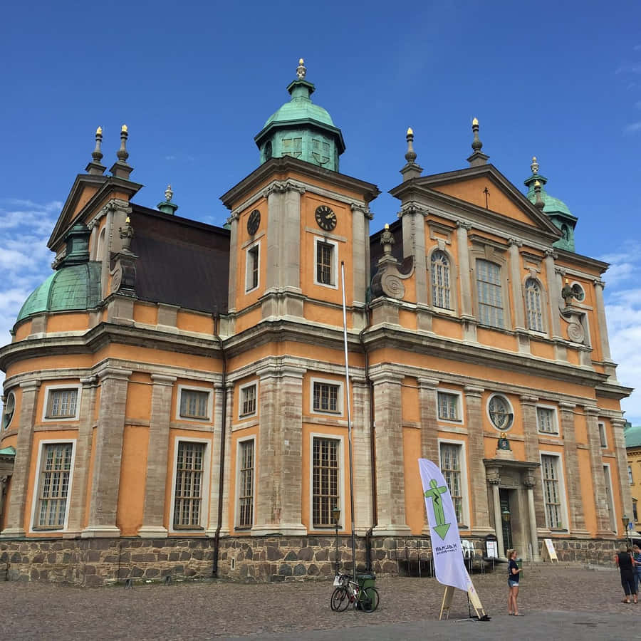 Eine malerische Aussicht auf die Hafenstadt Kalmar, Schweden