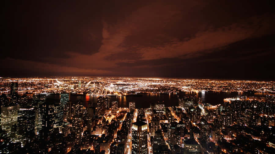 Umavista encantadora da cidade de Nova York à noite