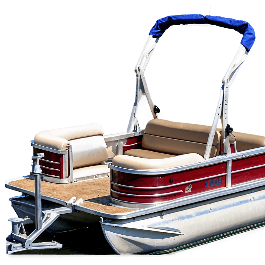 Pontoon Boat with Fishing Rod Holders PNG 82