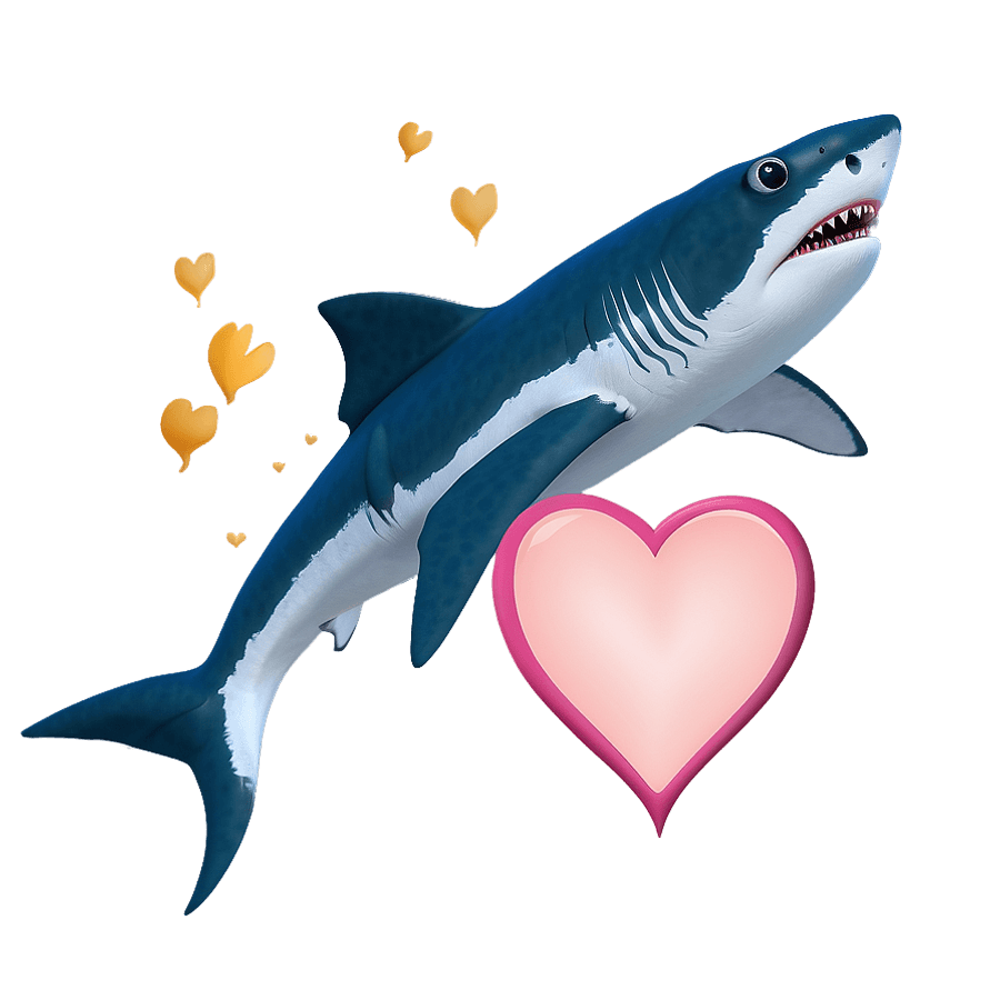 Mommy Shark with Heart PNG xup20