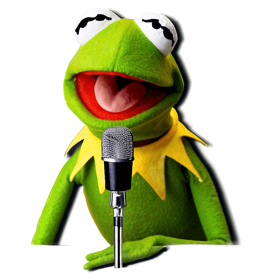 Kermit The Frog with Microphone PNG uwr
