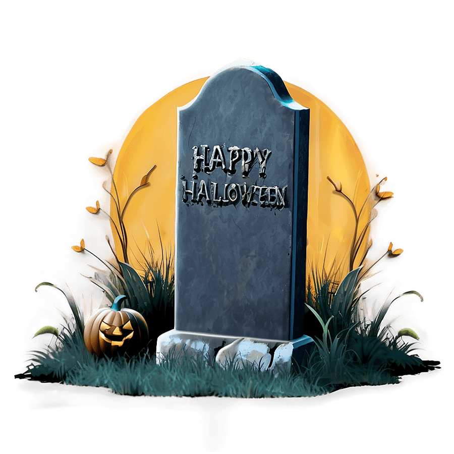 Happy Halloween Tombstone PNG 12
