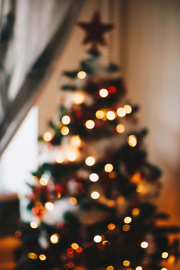 Verschwommene Weihnachtsbaumlichter