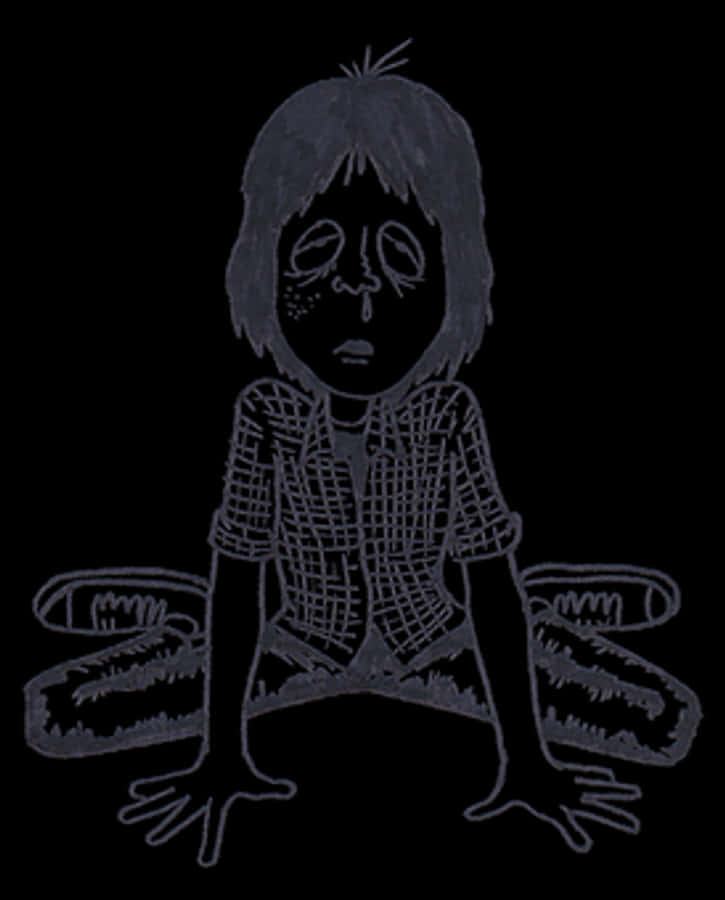 Dark Sketchof Child Sitting