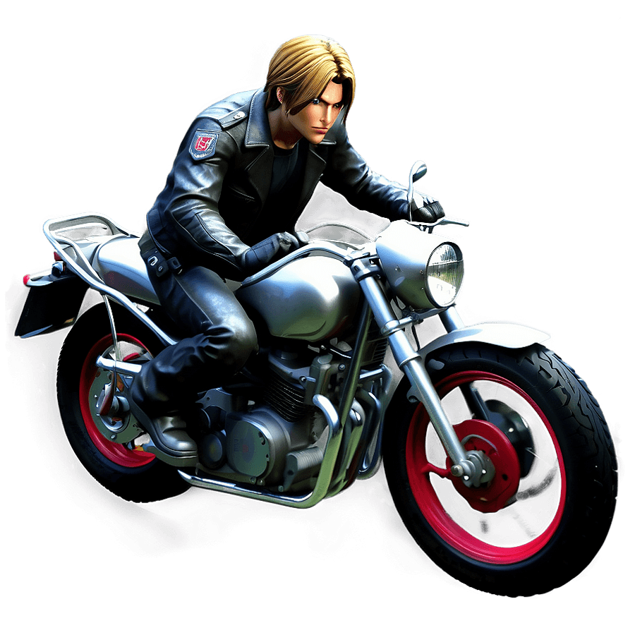 Leon Kennedy on Motorcycle PNG dwn74
