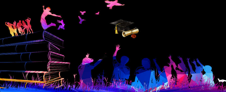 Transparent Purple Graduation Cap Clipart - Graduation Ceremony Graduation Background, HD Png Download