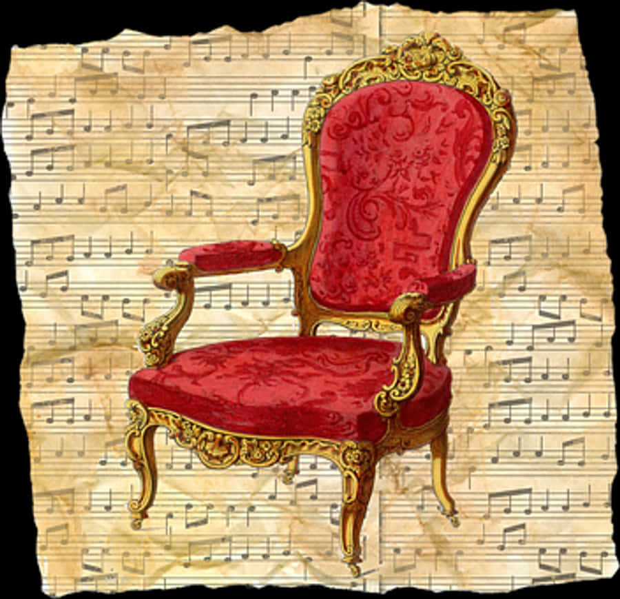 Vintage Musical Chair Illustration