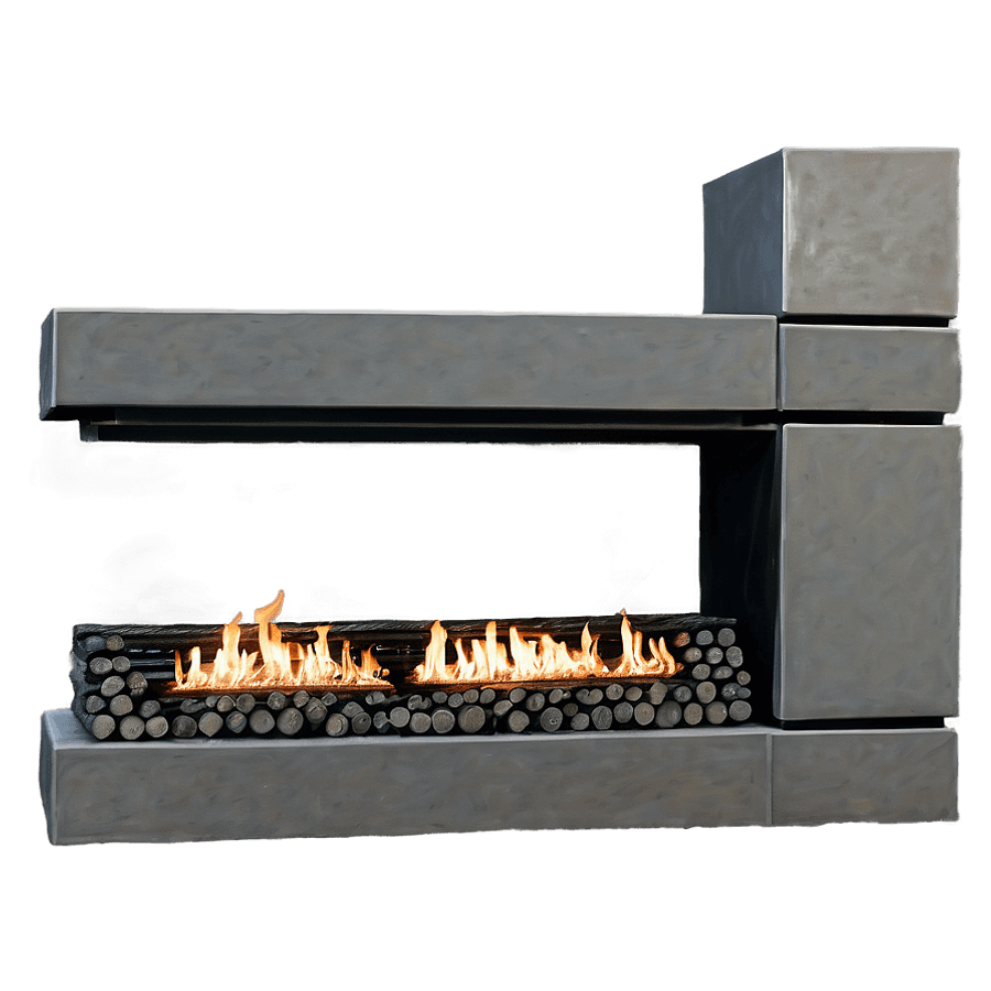 Double Sided Fireplace PNG 05232024