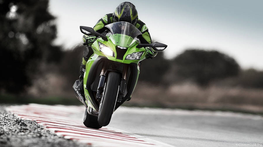 Download Racing Green Kawasaki Ninja Motor Bike Wallpaper Wallpapers Com