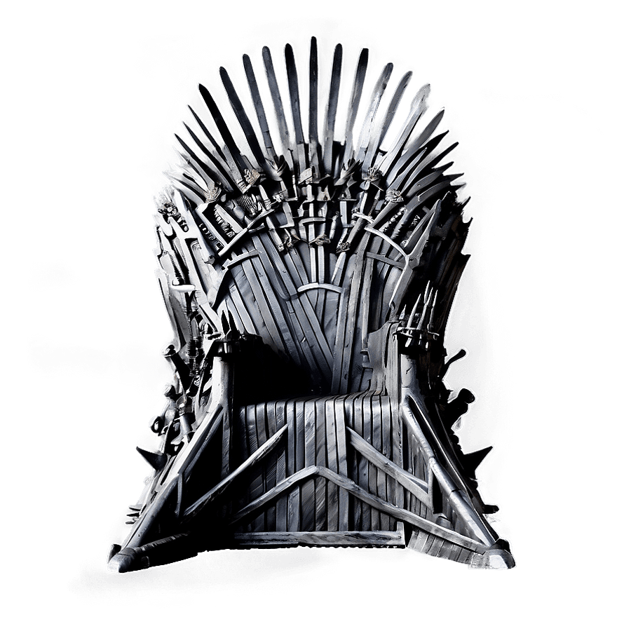 Iron Throne Black and White PNG 06282024