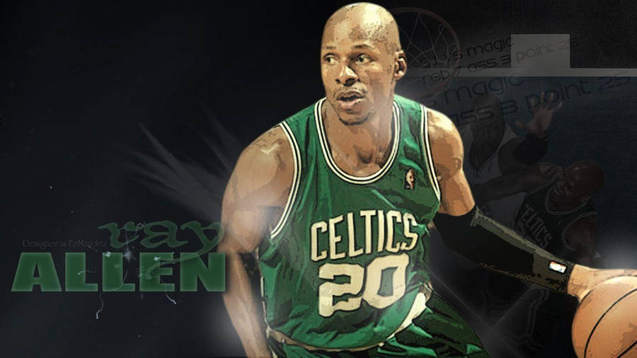 Download Ray Allen Green Celtics Wallpaper | Wallpapers.com