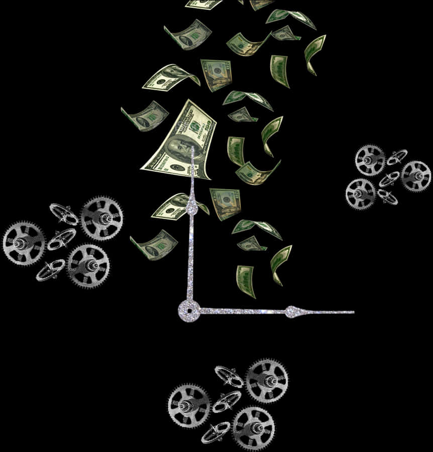 Transparent Time Is Money Png - Falling Money, Png Download