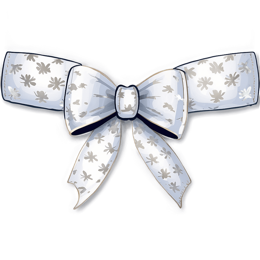 White Bow Graphic PNG 05262024