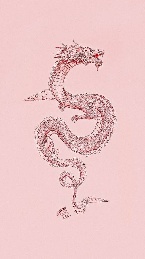 Download Red Sketched Japanese Dragon Tattoo Wallpaper | Wallpapers.com