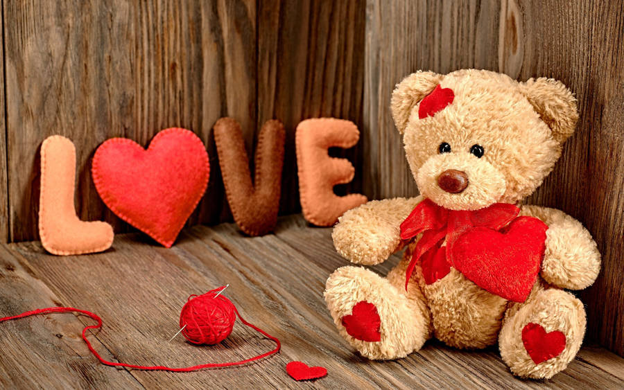 Download Red Teddy Bear Love Wallpaper Wallpapers Com