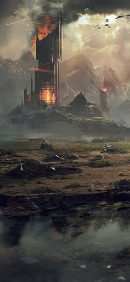 Gorgoroth Iphone Xs Max Skygge af Mordor Baggrund.