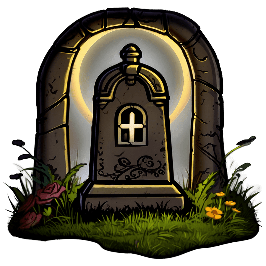 Gravestone with Lantern PNG sxe