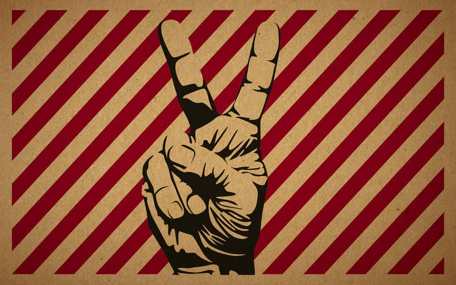 Retro Peace Hand Sign wallpaper