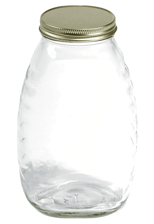 Empty Glass Jarwith Gold Lid