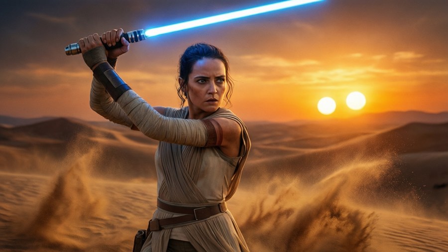 Rey Sunset Duel Wallpaper