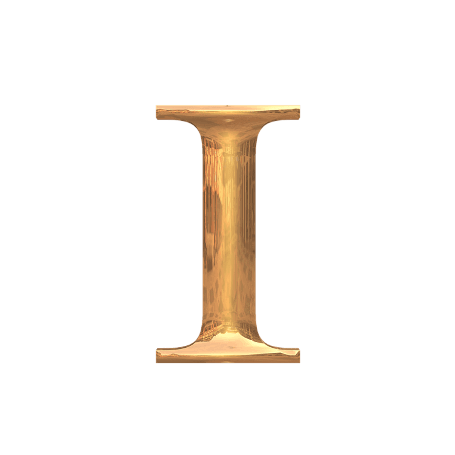 Golden Letter Ion Teal Background