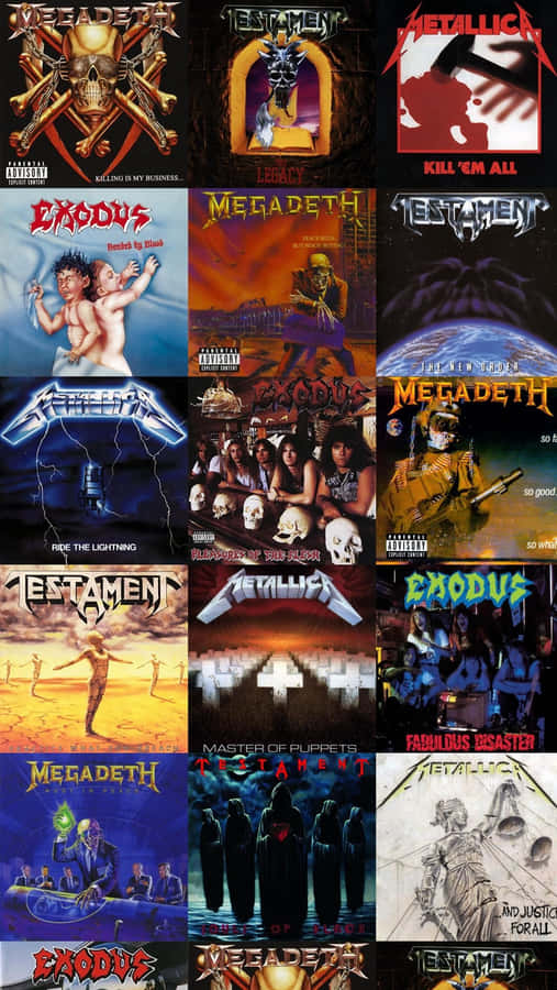 Collage di Copertine di Album Thrash Metal