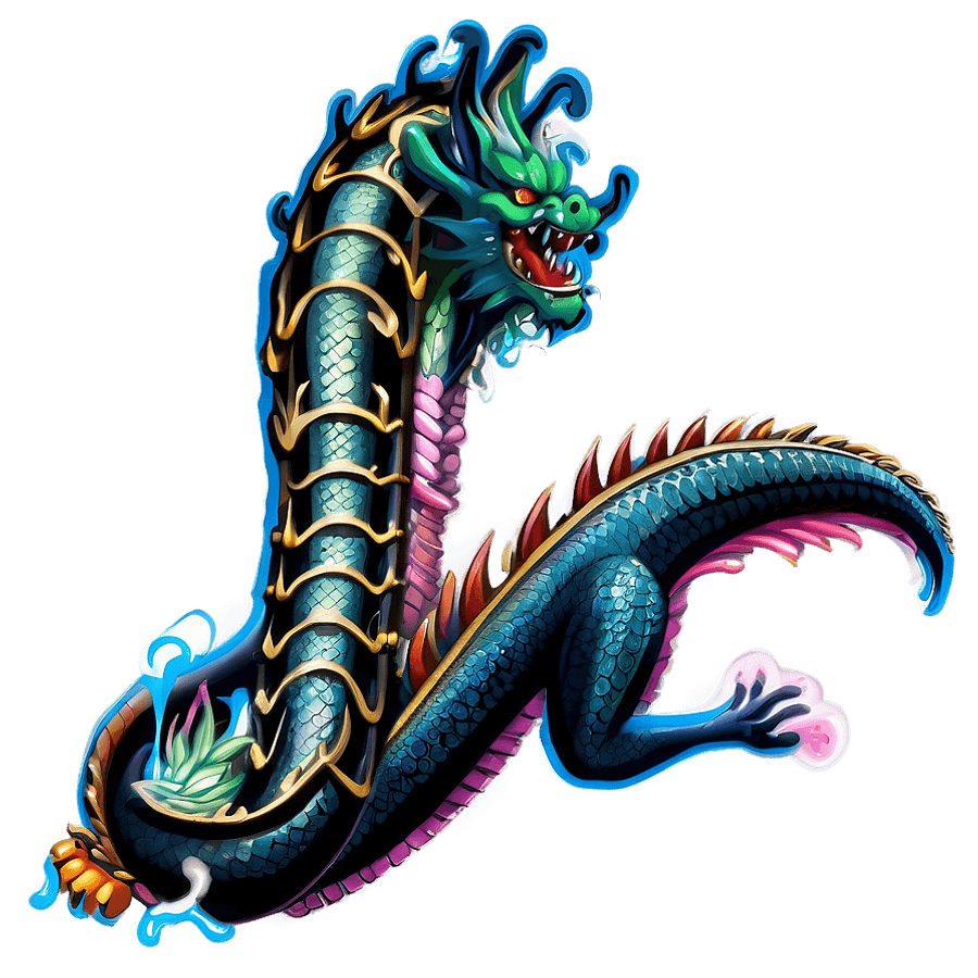 Japanese Dragon with Magic PNG fmo7