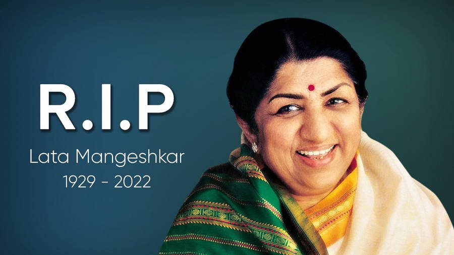 Download Rip Lata Mangeshkar Poster Wallpaper | Wallpapers.com