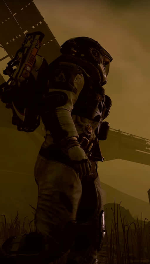 Astronaut Silhouette gegen Sonnenuntergang