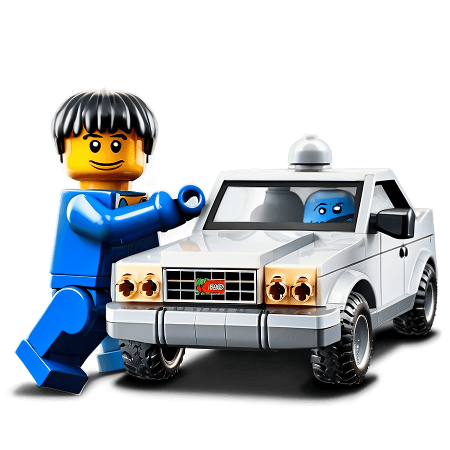 Lego Man with Car PNG bmr