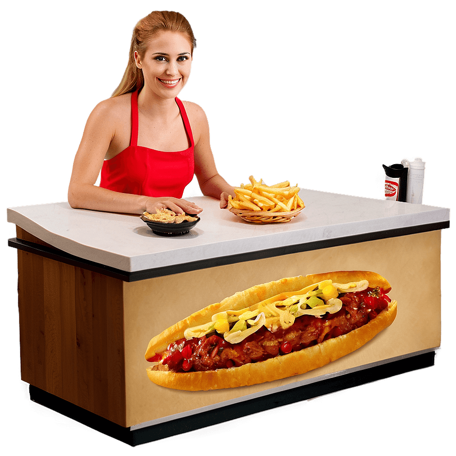 Waitress in Fast Food Chain PNG gmu