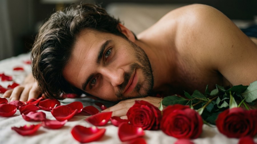 Romantisch Rozenbed Achtergronden