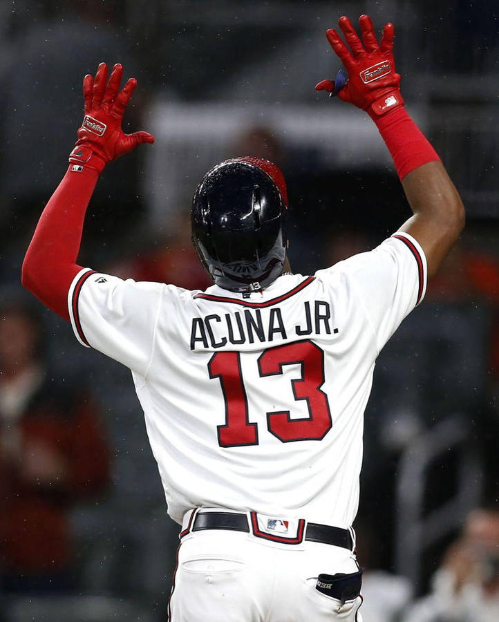 Download free Ronald Acuna Jr. Jump Catch Wallpaper - MrWallpaper.com