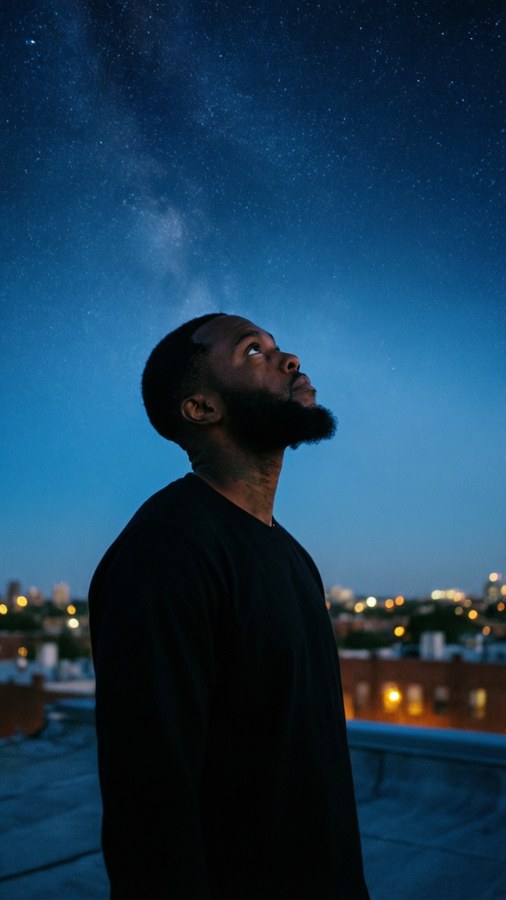 Rooftop Contemplation Wallpaper