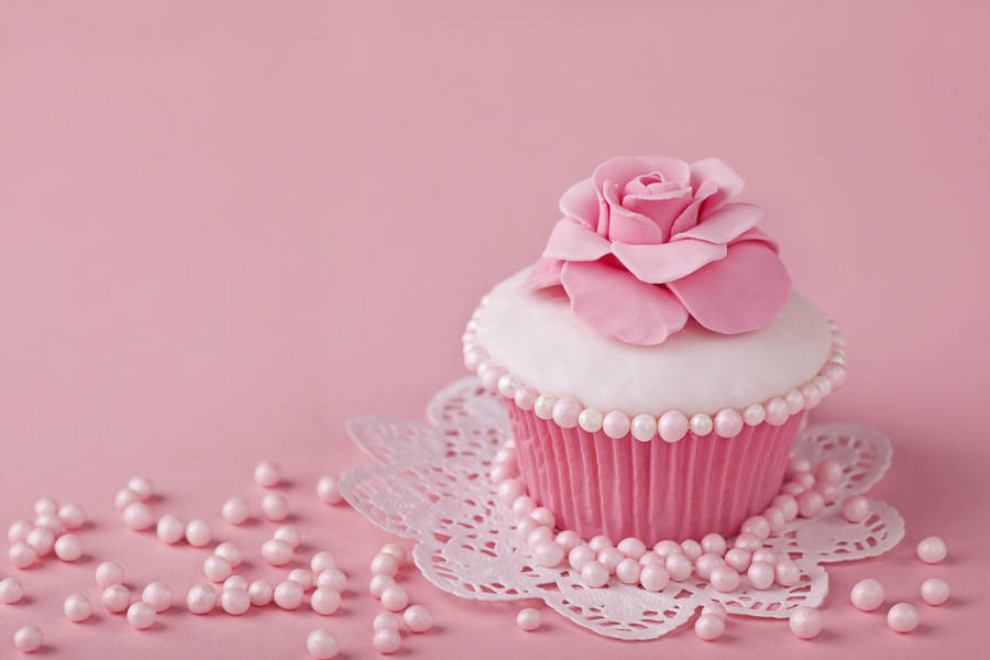 Rose Pink Cupcake wallpaper.