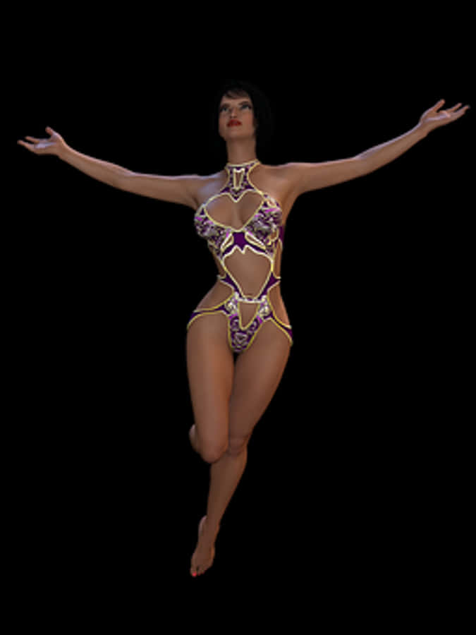 Elegant Dancerin Golden Costume