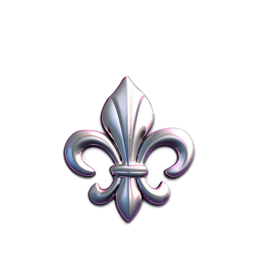 Silver Fleur De Lis Emblem PNG 05252024