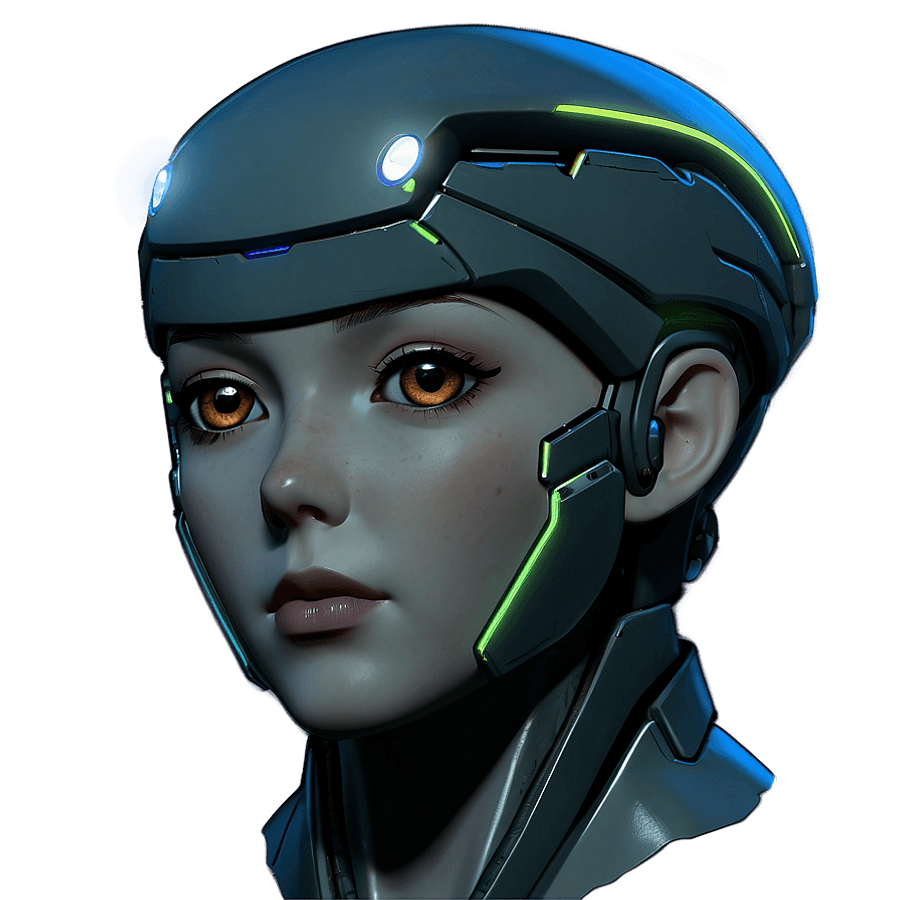 Futuristic Anime Head Concept PNG 06272024
