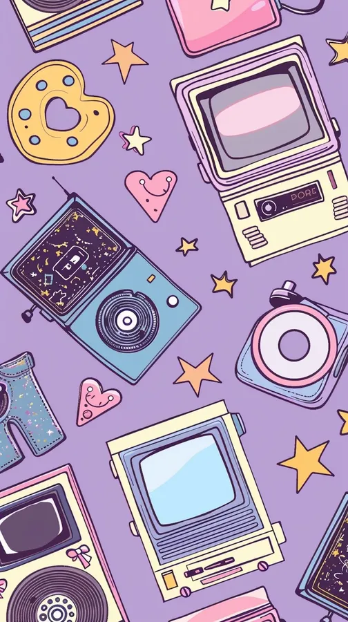 Retro Tech Pattern00s Aesthetic