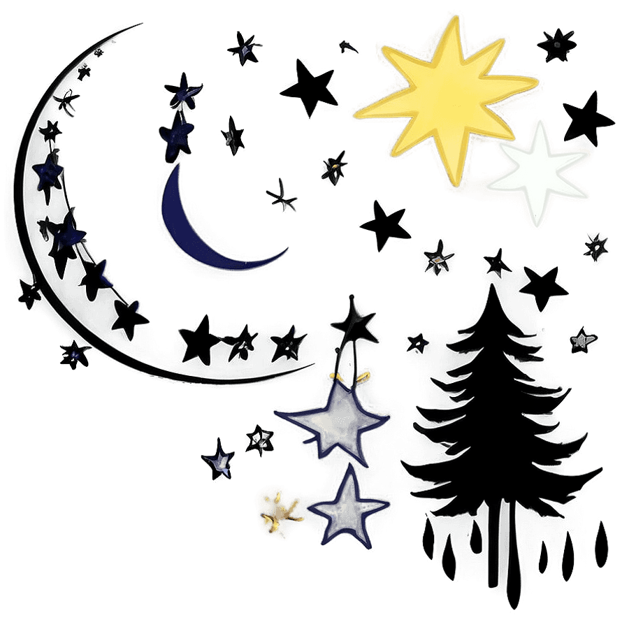Black Starry Night PNG 05252024