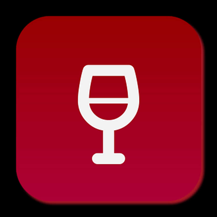 Wine Glass Icon Red Background