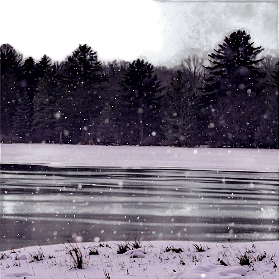 Snow Falling on Lake PNG 94