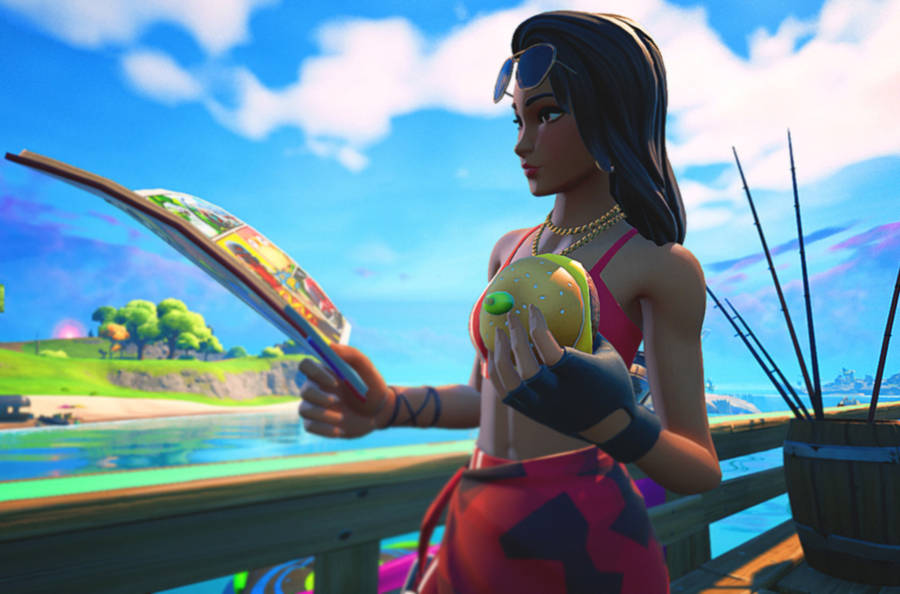 Download Ruby Fortnite Boardwalk Illustration Wallpaper | Wallpapers.com