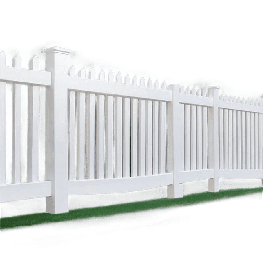Elegant White Vinyl Fence PNG 90