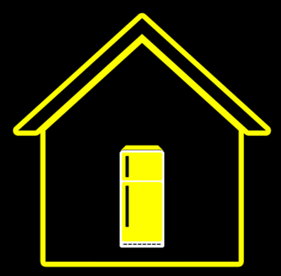 Refrigerator Under House Outline Icon