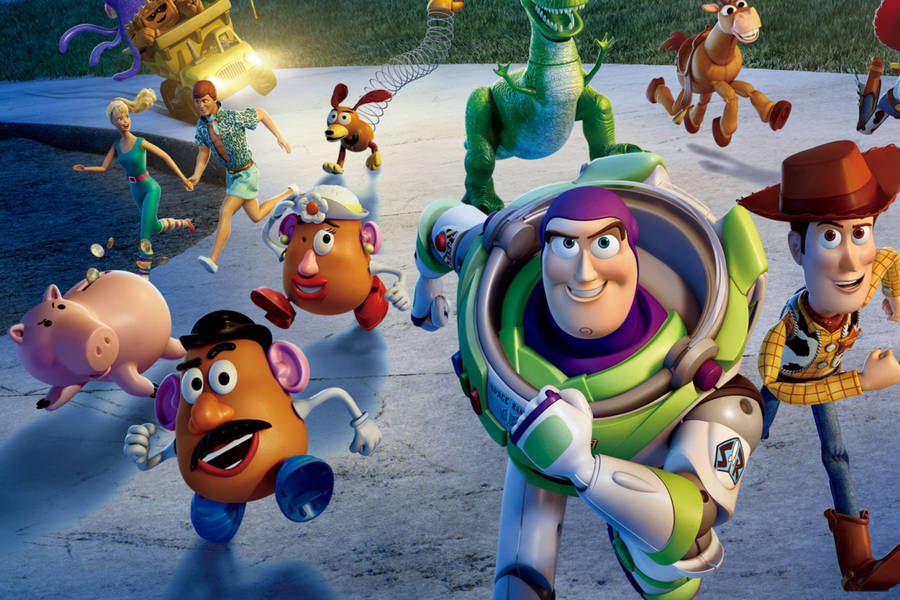 Download Running Toy Story 2 Characters Wallpaper | Wallpapers.com