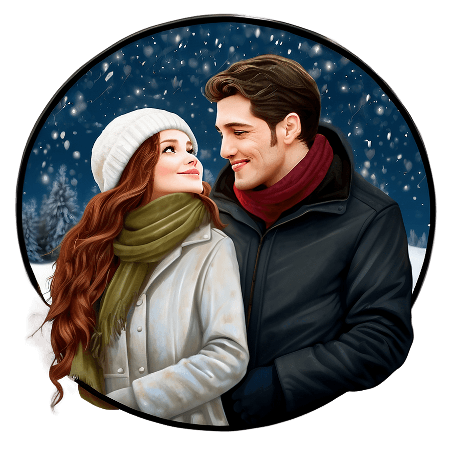 Lovers in Winter Wonderland PNG kwy42